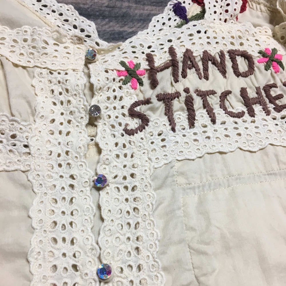 Joystick Dress Hand Stitched Floral Size Medium - Picture 2 of 8